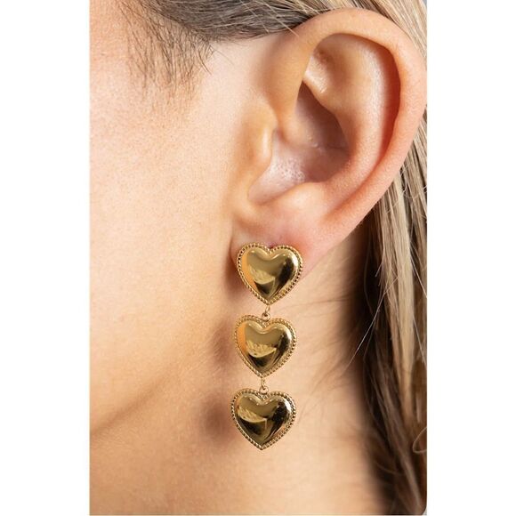 Heart drop earrings N798 - Picture 2 of 5